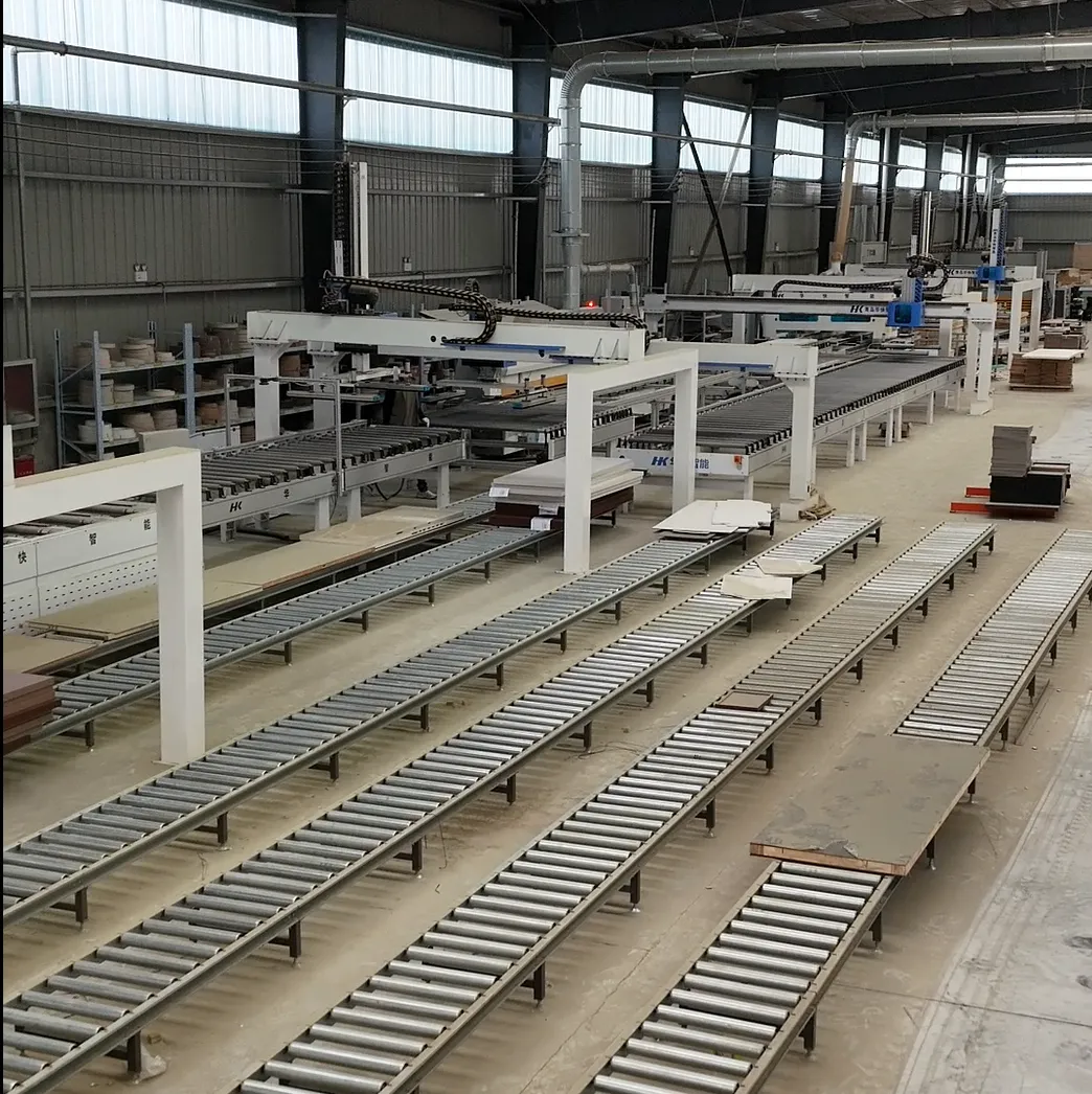 Automated conveyor line for flush door production at the ChanWood factory