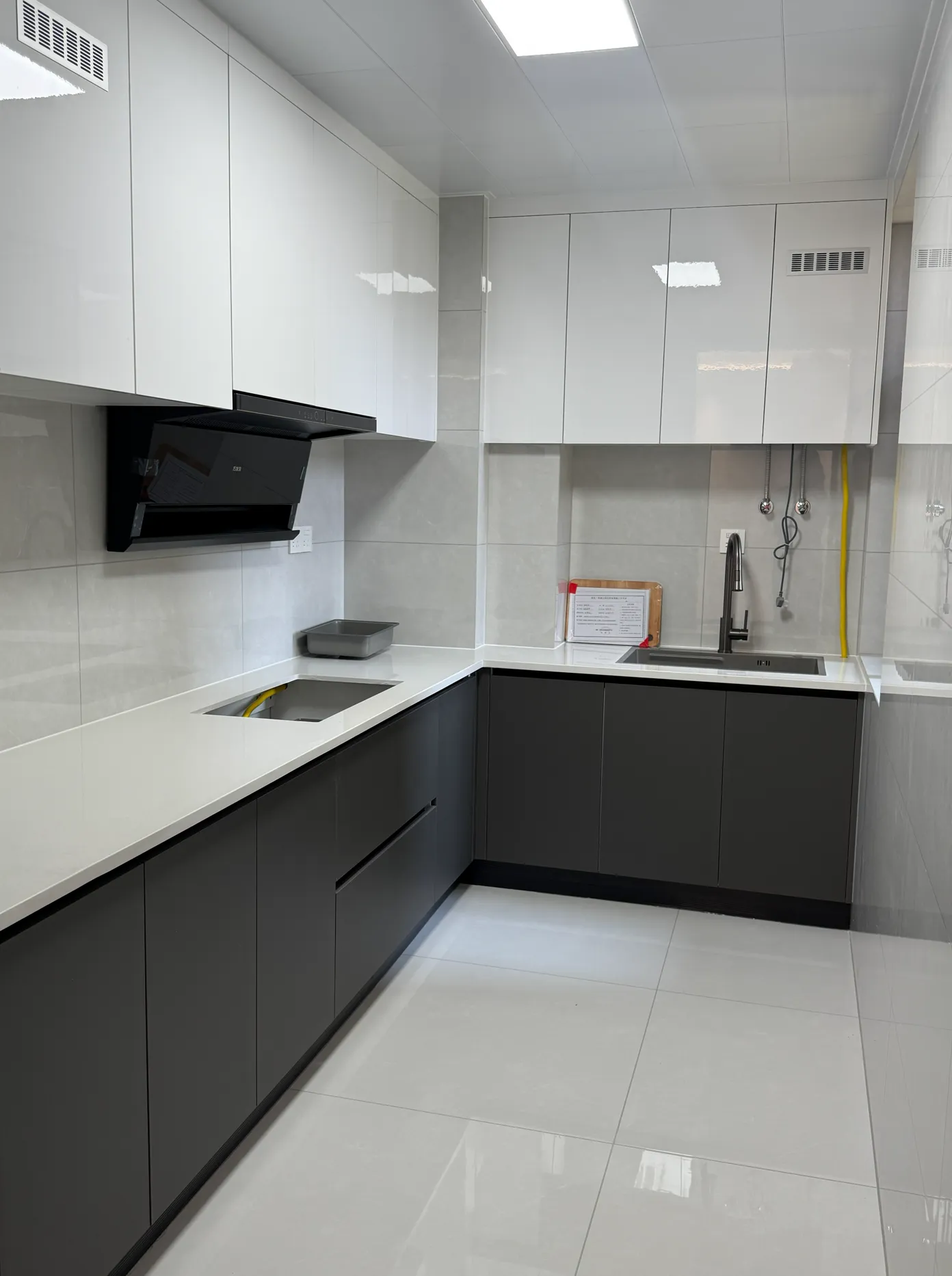Cabinetry built from plywood panels in a kitchen interior