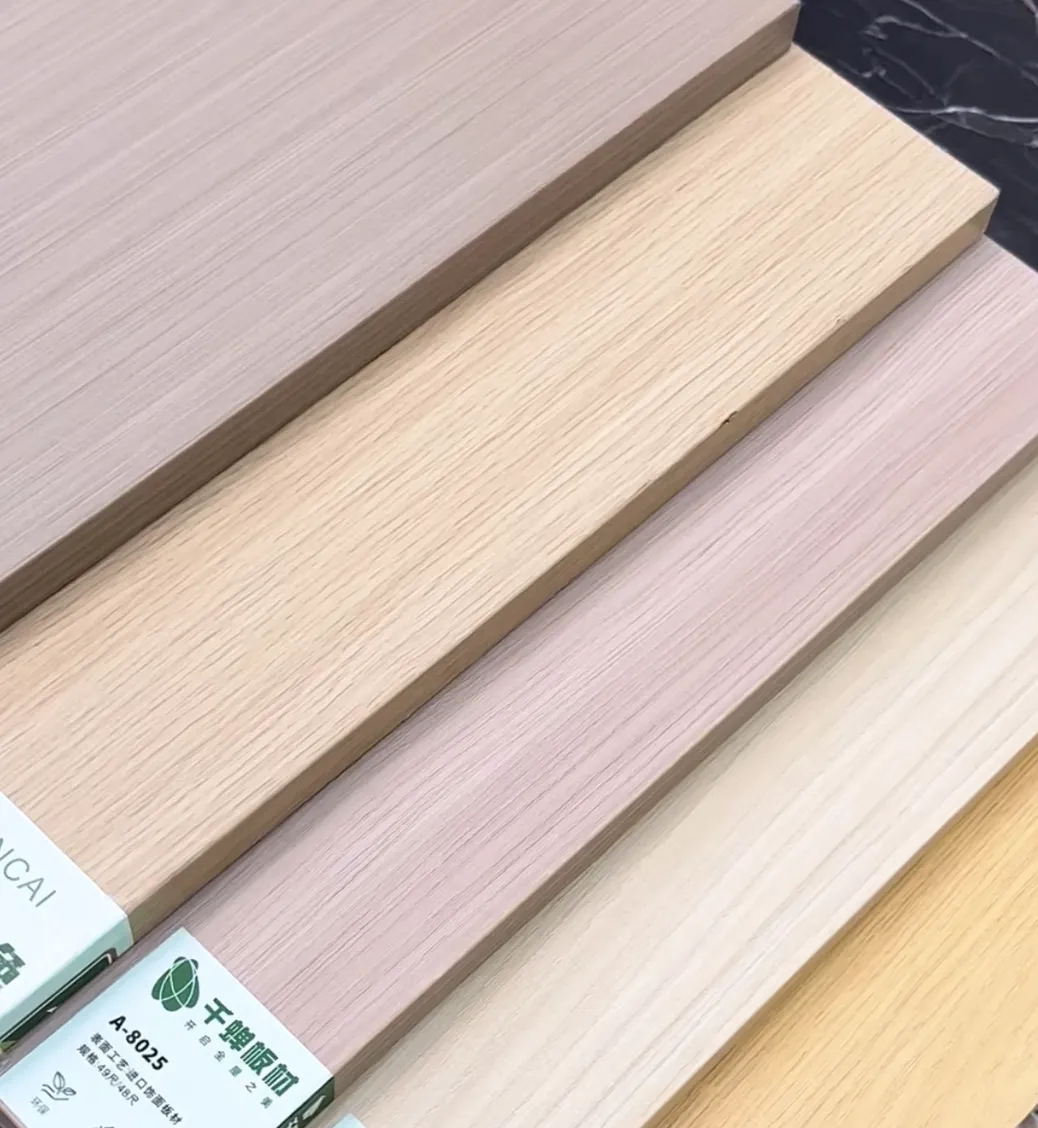 Melamine-faced ecological boards in wood-grain finishes