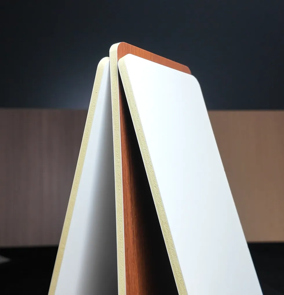Decorative wall panel samples with rounded corners