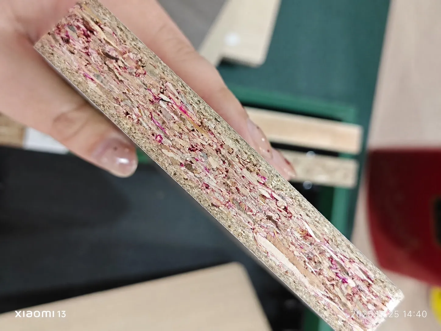 ENF red-core particle board edge detail